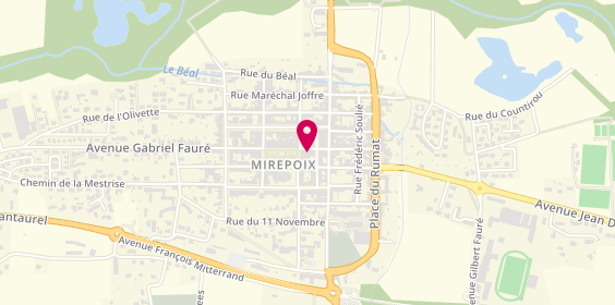Plan de L'Alibi Bouquinerie-café, 19 Rue Prte d'Amont, 09500 Mirepoix