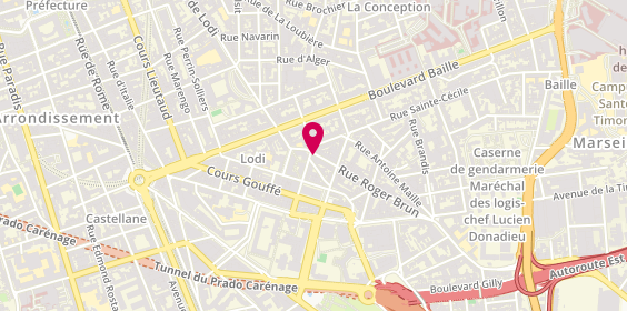 Plan de LECTURES ESSENTIELLES Boutique ésotérique, 6 Rue Roger Brun, 13006 Marseille