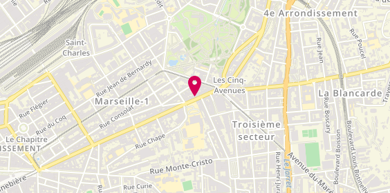 Plan de La Touriale - Bouquinerie des Cinq Avenues, 211 Boulevard de la Libération, 13004 Marseille