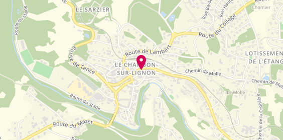 Plan de Librairie Papeterie Tison, 12 Route de Saint-Agrève, 43400 Le Chambon-sur-Lignon