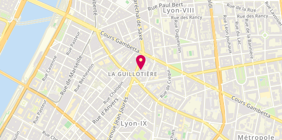 Plan de La case en plus, 9 avenue Jean Jaurès, 69007 Lyon
