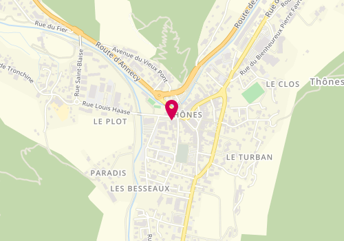 Plan de Papeterie des Aravis, place Avet, 74230 Thônes
