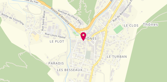 Plan de Papeterie des Aravis, place Avet, 74230 Thônes