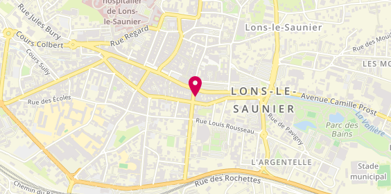 Plan de Aux Croqueurs de Livres, 7 Rue Rouget de Lisle, 39000 Lons-le-Saunier