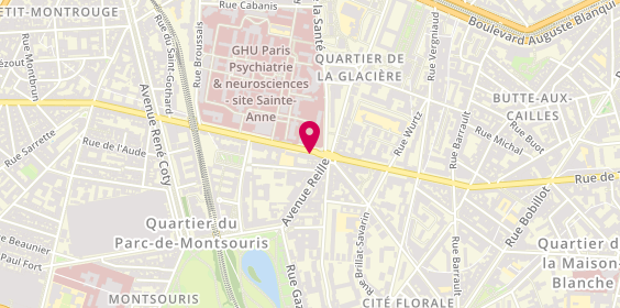 Plan de L'Herbe rouge, 1 Bis Rue d'Alésia, 75014 Paris