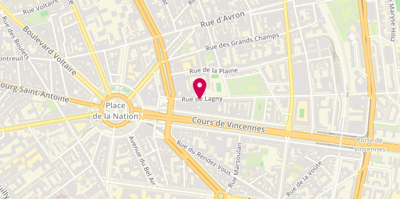 Plan de Librairie Soult-Cufay, 1 Cour 18 Rue Lagny, 75020 Paris