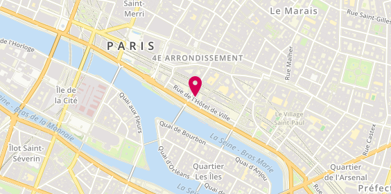 Plan de Libraire le Piéton de Paris, 58 Rue de l'Hôtel de Ville, 75004 Paris