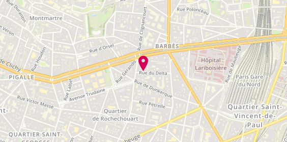 Plan de Librairie Faustroll, 22 Rue du Delta, 75009 Paris