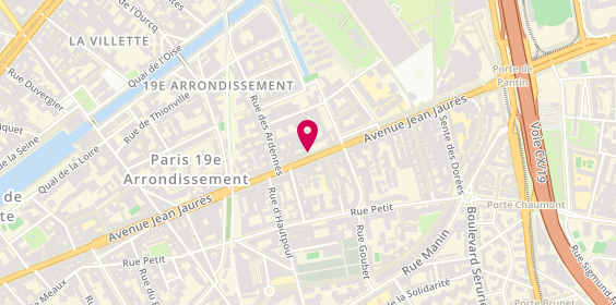Plan de Librairie la Petite Ourcq, 169 avenue Jean Jaurès, 75019 Paris