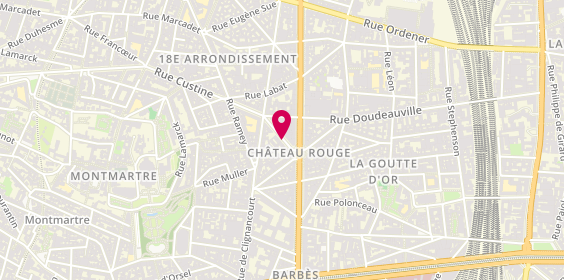 Plan de Le Pied à Terre, 9 Rue Custine, 75018 Paris