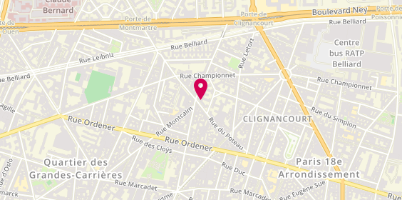 Plan de L'Humeur Vagabonde, 44 Rue du Poteau, 75018 Paris